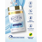 Carlyle Biotin 10000mcg | 250 Fast Dissolve Tablets | Max Strength | Vegetarian, Non-GMO, Gluten Free Supplement