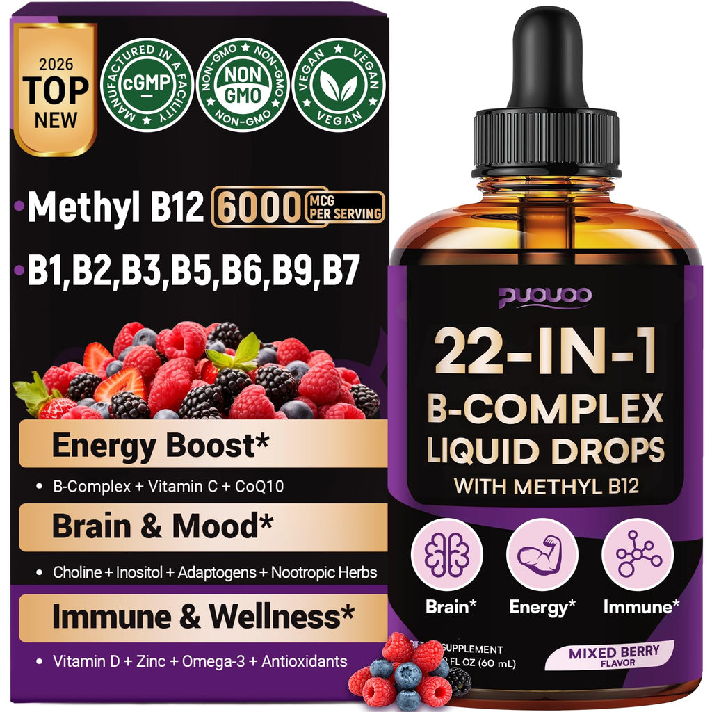 Vitamin B Complex Liquid Drops, 22-in-1 Active B Formula