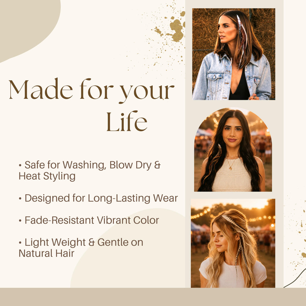 Three women showcasing 21 natural color hair extensions; styled for washing, heat, and long wear. Verified by CuratCart.