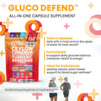 Ceylon Cinnamon Capsules + Apple Cider Vinegar Turmeric Berberine Supplement Ginseng Cayenne Pepper Bitter Melon Aloe Vera Fenugreek Milk Thistle Chromium 120 Pills Gluco Defend by Clean Nutra