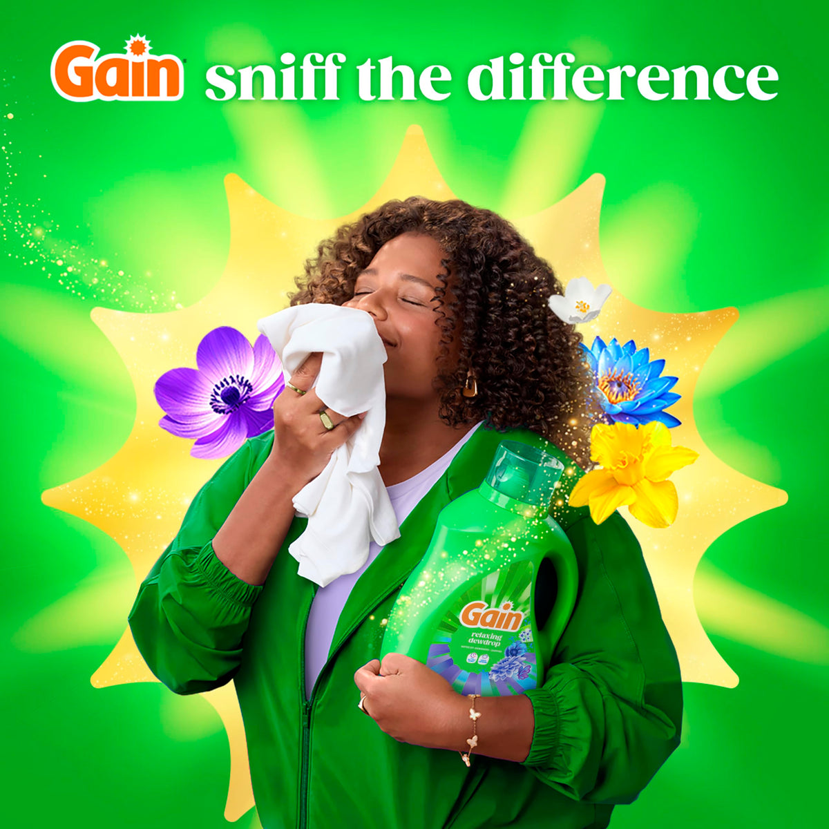 Gain Liquid Laundry Detergent, With Odor Defense, Relaxing Dewdrop Scent, Laundry Soap For HE Washing Machines, 132 fl oz, 100 Loads (Packaging May Vary)