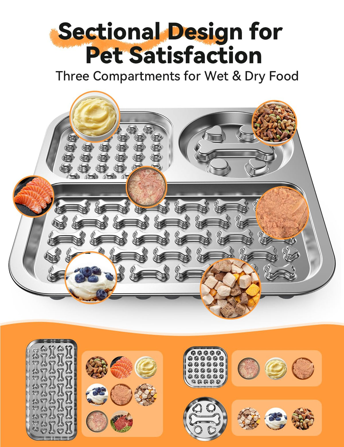 Stainless Steel Lick Mat for Dogs and Cats - FEELNEEDY Large Licking Pad with Suction Cups, Chew-Proof, Non-Slip Pet Licky Mat for Boredom Reducer and Anxiety Relief, Easy to Clean (1Pack)