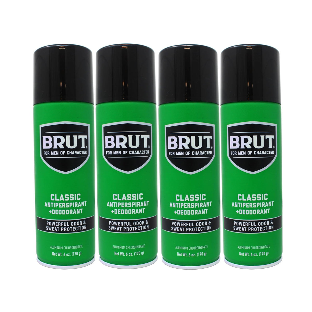 BRUT Anti-Perspirant Deodorant Spray, Classic 6 oz (Pack of 4)