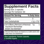 Buy now Host Defense Mushrooms Lion's Mane - Supplement Capsules for Brain Health Support - Mushroom Support for Focus & Memory Function - Immune & Nervous System Supplement - 120 Capsules (60 Servings)* at indiglob india