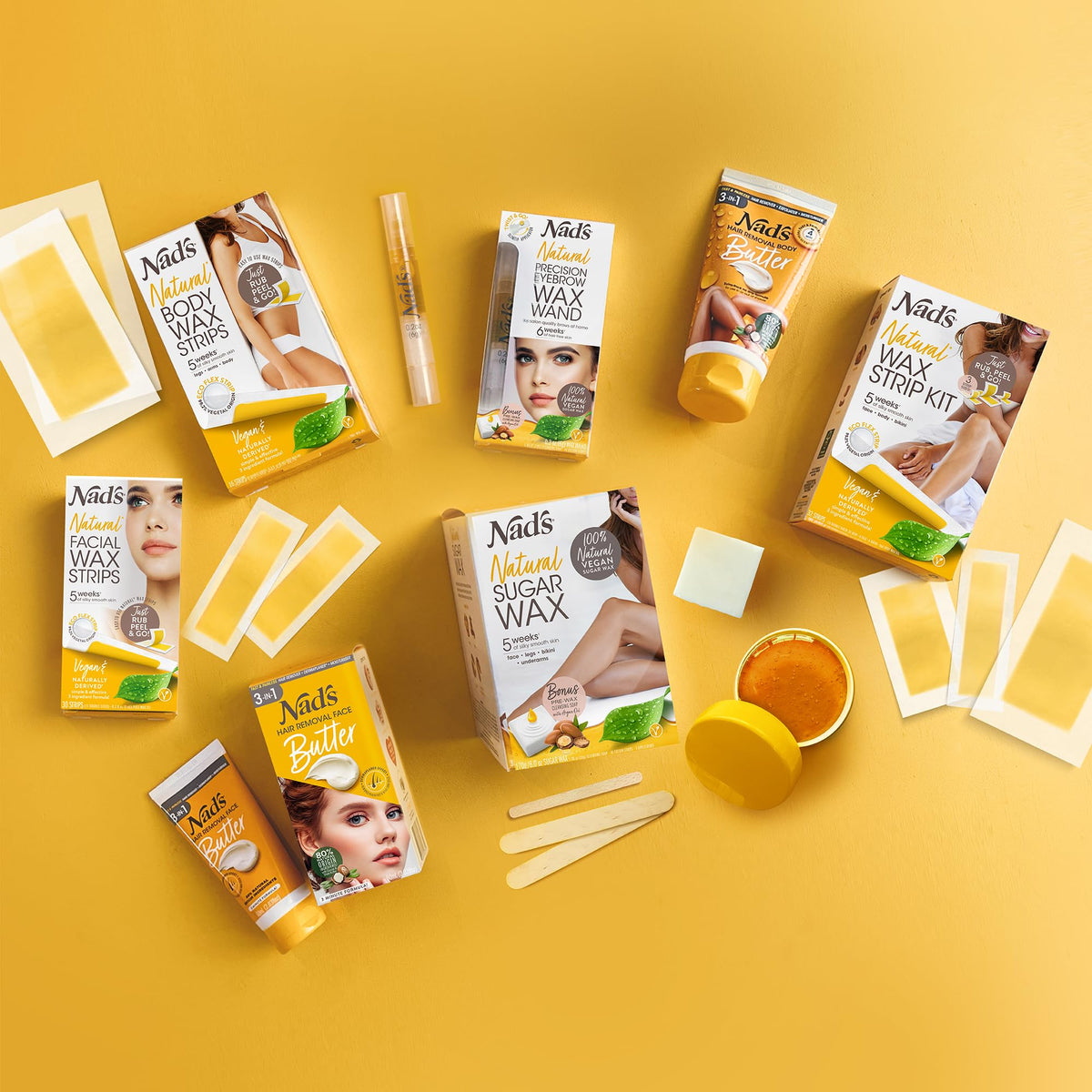 Nad's Eyebrow Shaper Wax Kit - Natural All Skin Types - Eyebrow Facial Hair Removal For Women
