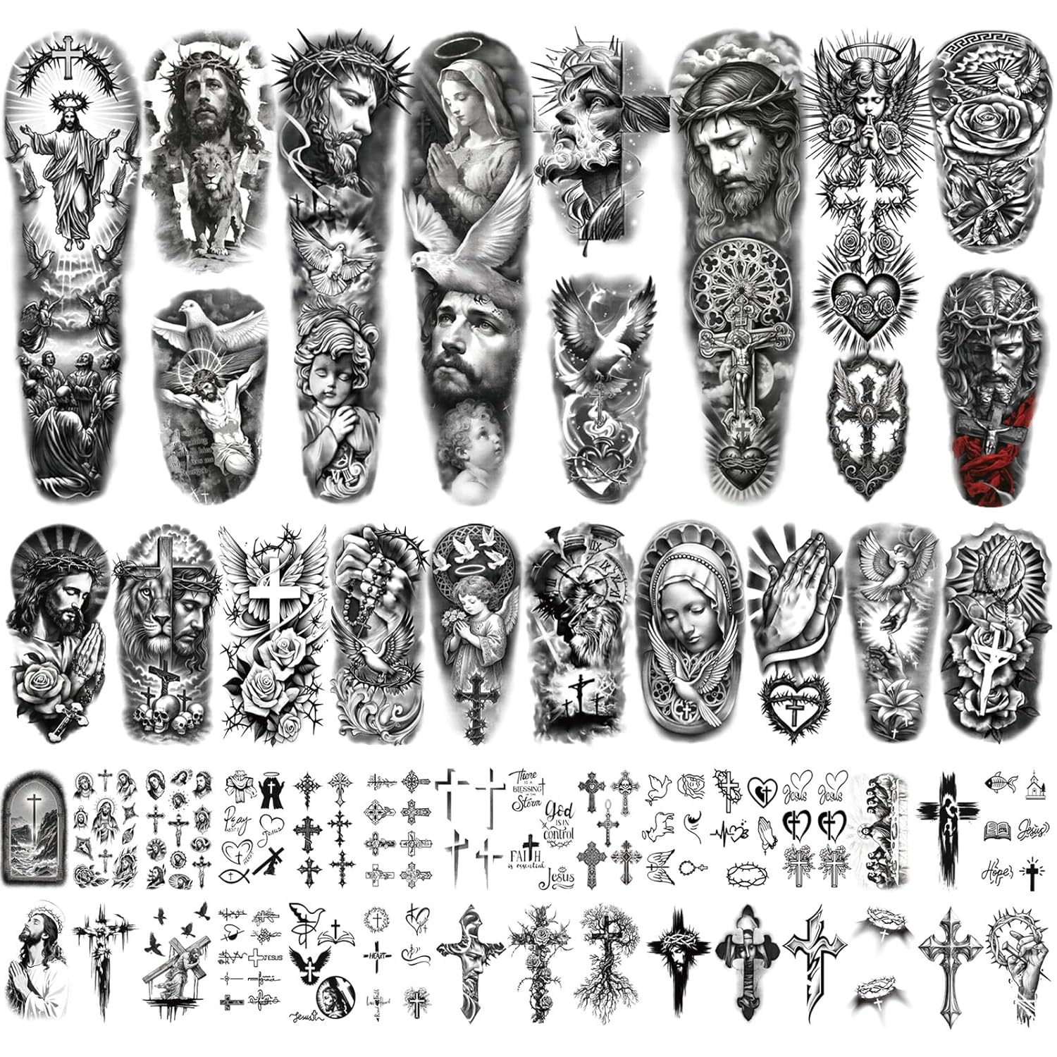 Buy now Extra Large waterproof Temporary Tattoos 8 Sheets Full Arm Fake Tattoos and 8 Sheets Half Arm Tattoo Stickers for Men and Women (22.83"X7.1") Chicano at indiglob india