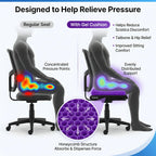 Extra Thick Large Pure Gel Seat Cushion for Long Sitting, Breathable Comfort Cushion for Back, Sciatica, Tailbone & Hip Pain Relief, Washable Portable Cushion for Office Chair, Car, Wheelchair