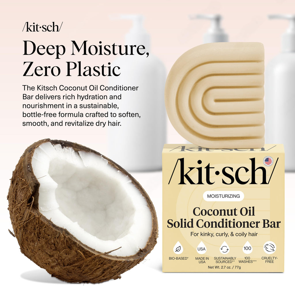 Buy now Kitsch Coconut Oil Conditioner Bar - Hair Conditioner For Women and Men - Deep Moisturizing, Nourishes, Hydrate & Soften Damaged Dry Hair - Silicone, Paraben & Sulfate Free - 2.7 oz at indiglob india