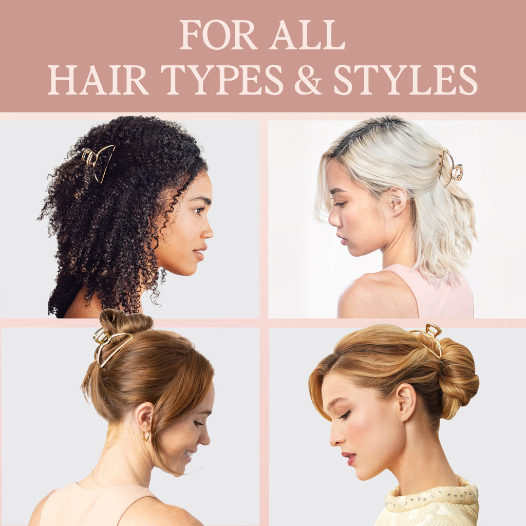 Kitsch Open Shape Metal Hair Clips for Women - Gold, 1 Pc | Durable & Elegant Gold Women Hair Accessories | Clips Hair Comfortably All-Day | Great For Everyday Use & Special Occasions