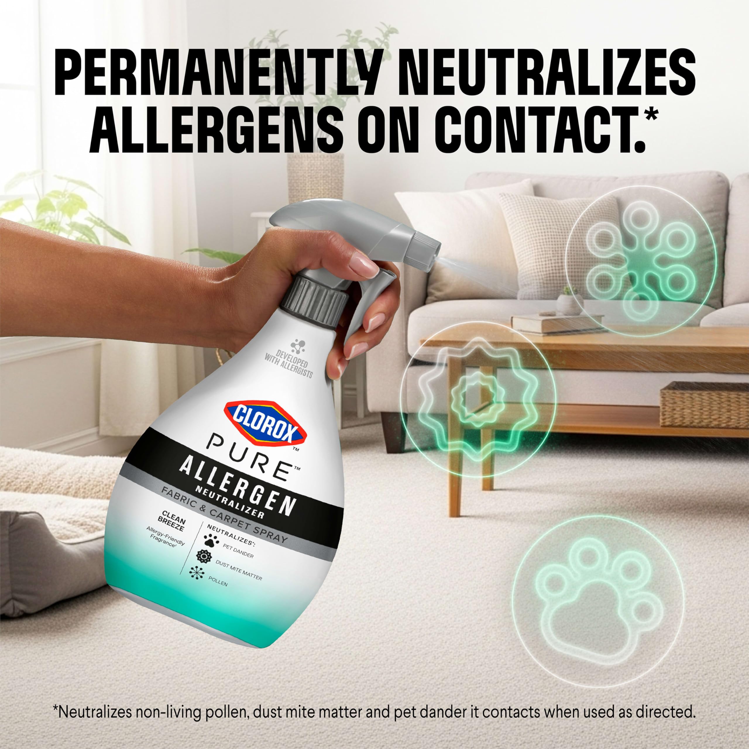 Buy now Clorox PURE Allergen Neutralizer Fabric and Carpet Spray, Clean Breeze, 26 Fluid Ounces at indiglob india