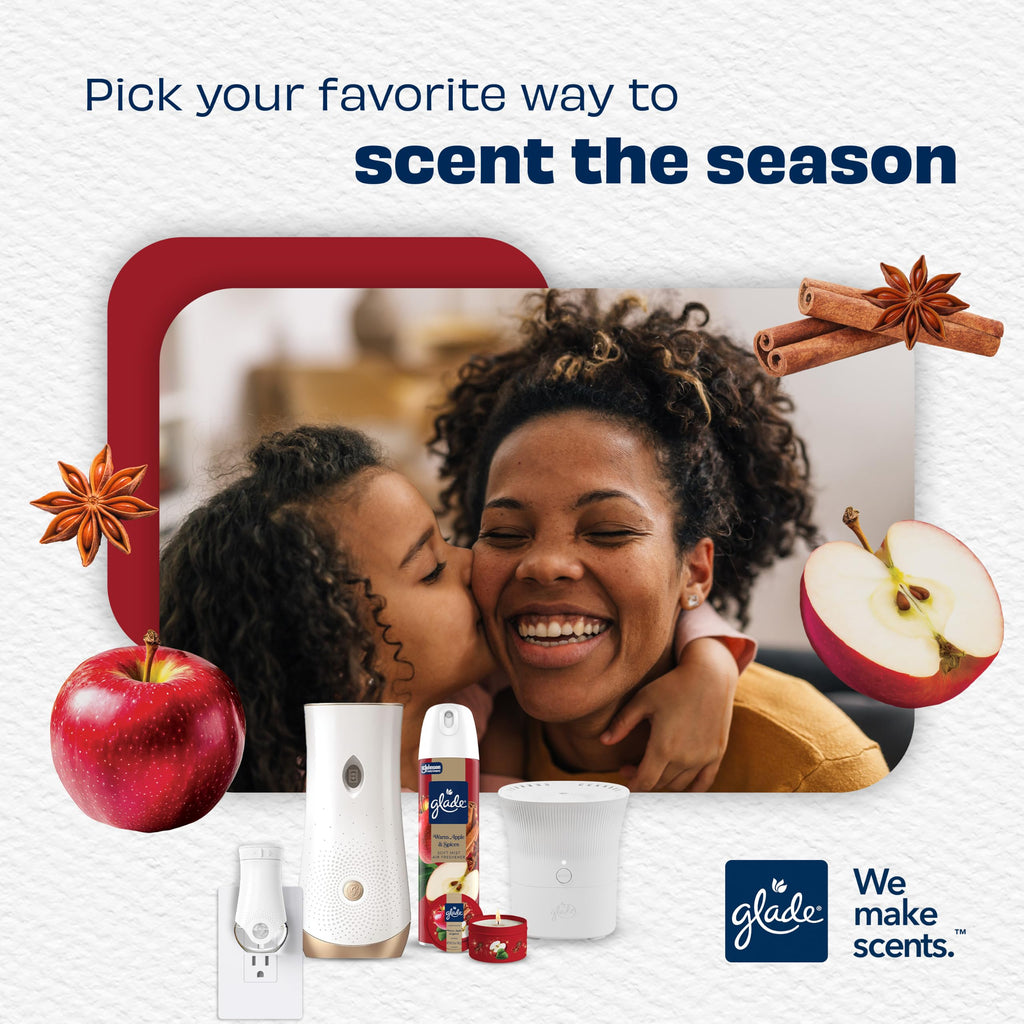 Glade PlugIns Scented Oil 2 Refills, Air Freshener, Warm Apple & Spices, 1.34 fl oz, Pack of 2