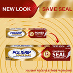 Poligrip Power Max Hold Plus Seal Denture Adhesive Cream, Secure Fit and Food Protection, No Flavor, 2.2 Oz, 4 Count