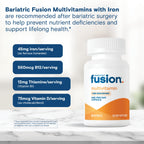 Bariatric Fusion Multivitamin with Iron for Women and Men | Once Daily Capsule | GLP-1 Vitamins | 45mg Iron | 30 Count |1 Month Supply