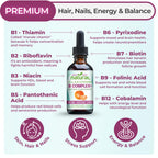 Why Not Natural Vitamin B Complex Liquid Drops - Supplement for Women - Vegan and Sublingual Forms of B1 B2 B3 B5 B6 Biotin Folate and Choline - Plus Blend for Energy Support