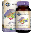 Garden of Life Organics Prenatal Once Daily with Folate, Vitamin C, B6, B12 & D3 – Prenatal Vitamins for Women with Energy Metabolism Support for Healthy Fetal Development, Non-GMO, Vegan, 30 Tablets