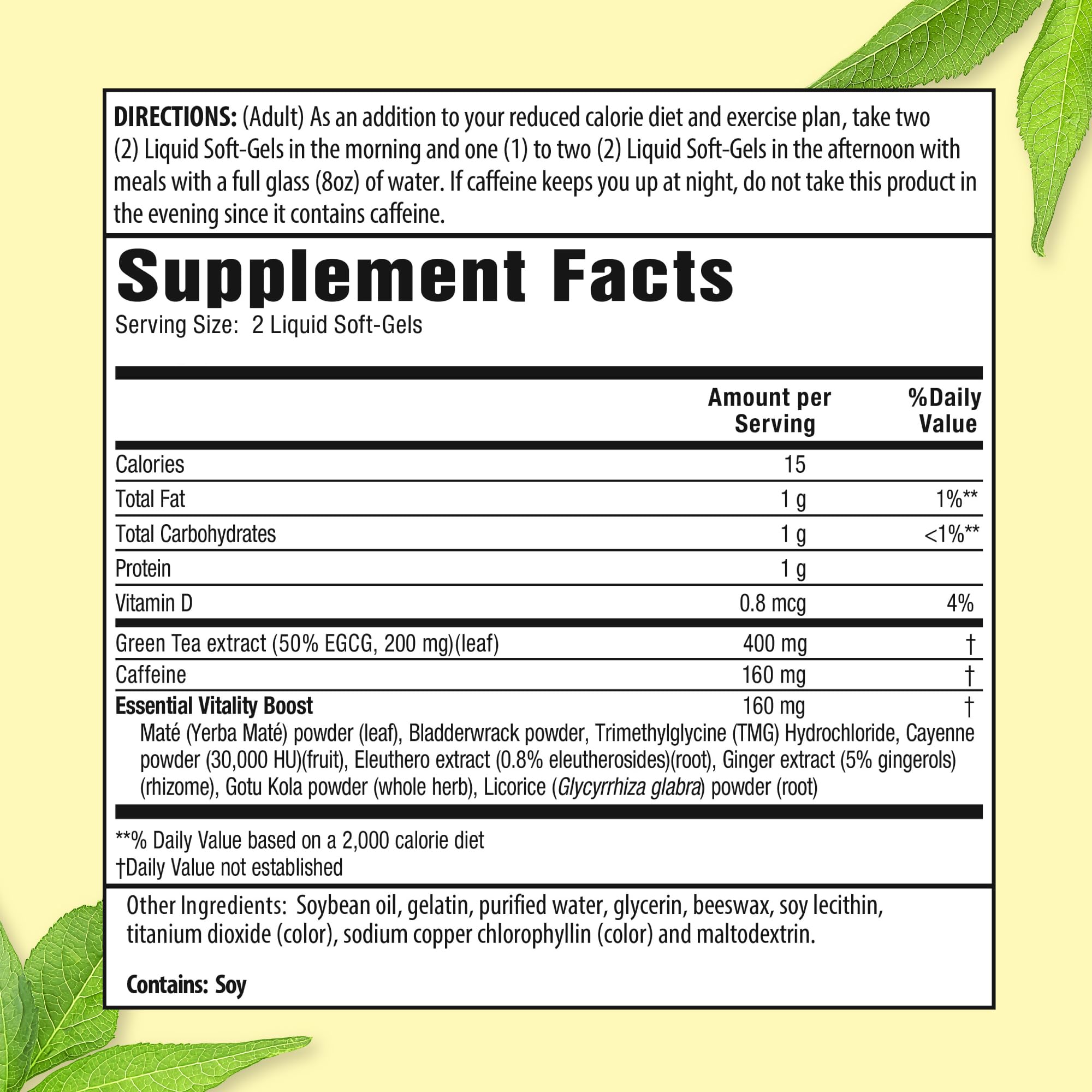Applied Nutrition Green Tea Fat Burner Weight Loss 90 Softgels (2 Pack) | Green Tea Extract with EGCG + Green Coffee Bean | Supports Calorie Burn Energy & Antioxidant Support | 2X90 Liquid Soft-Gels