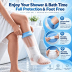 100% Waterproof Foot Cast Covers for Shower Adult, Shower Boots for Foot