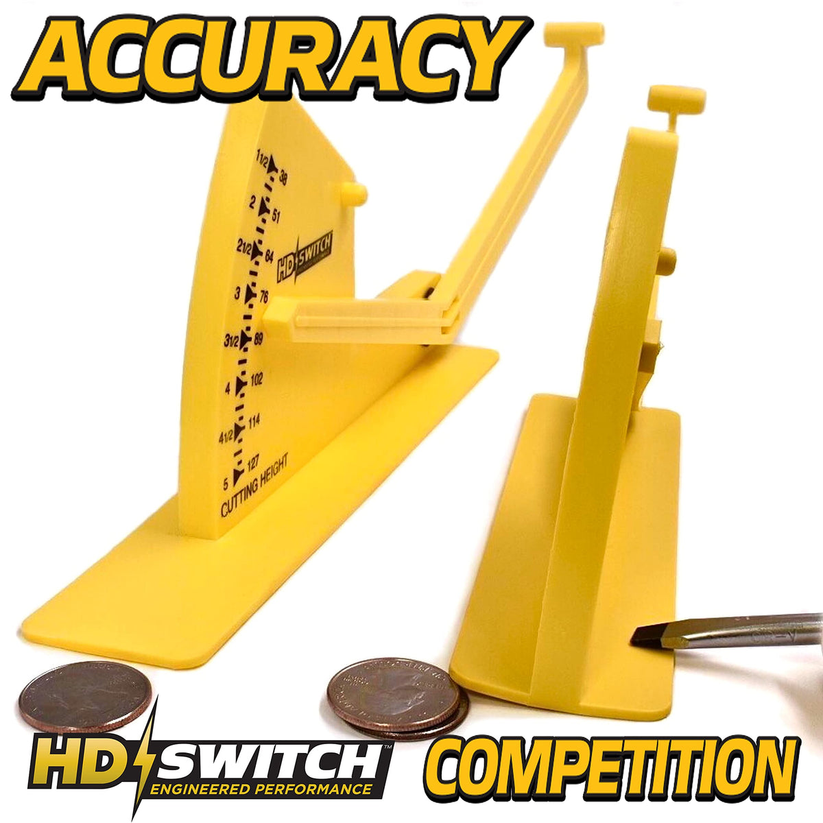 HD Switch Deck Leveler Gage w/NO-Flex Rigid Arm & Anti-TIP Extended Base