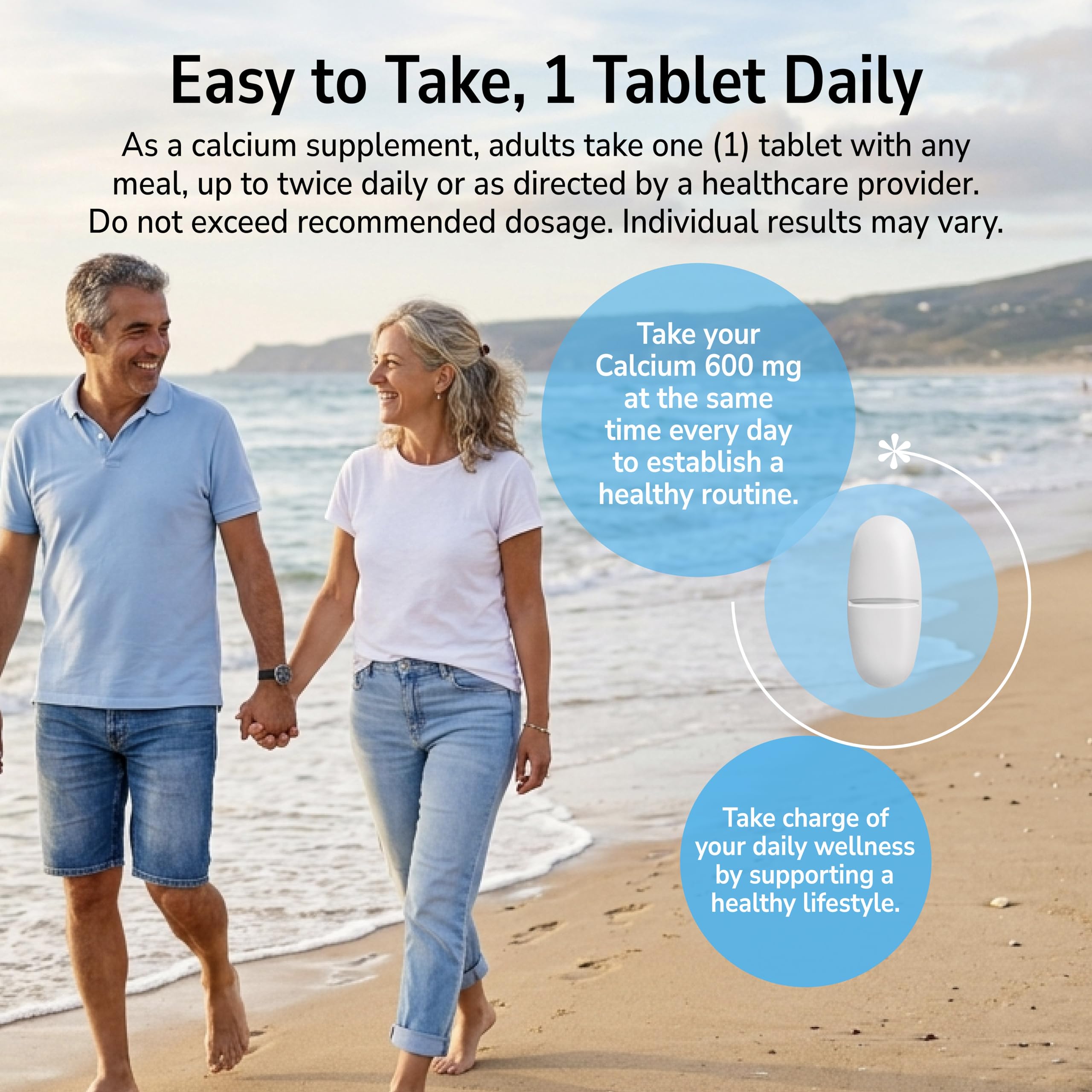 21st Century Calcium 600mg Tablets, Bone Strength Support, 400 Count | Calcium Carbonate, Compare VS. Caltrate® 600, Bone Strength & Density Support, Vegan-Friendly, For Men & Women