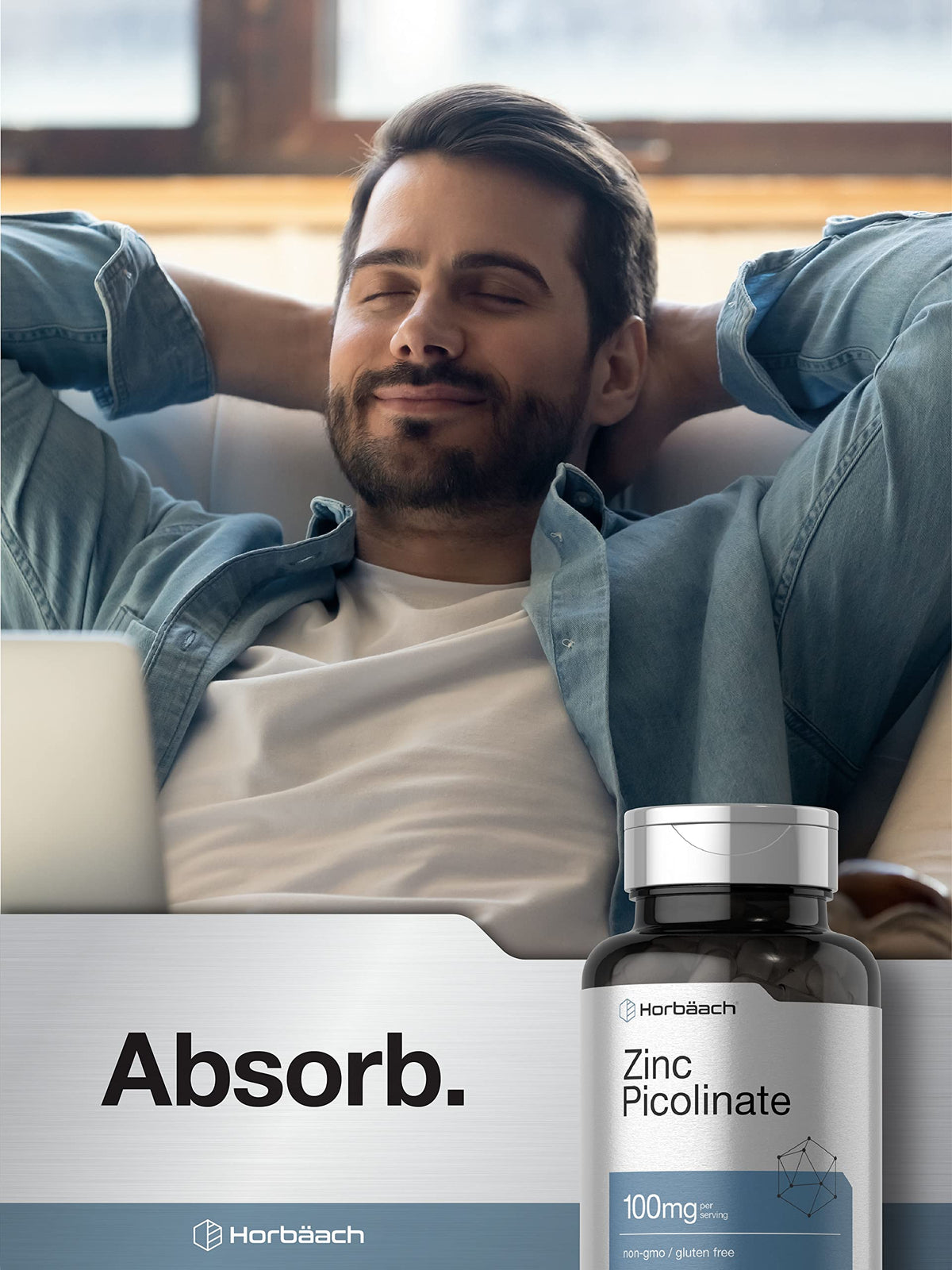 Horbäach Zinc Picolinate 100mg | 180 Capsules | High Potency