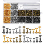240 Set Leather Rivets 4 Colors 3 Sizes Double Cap Rivets for Leather