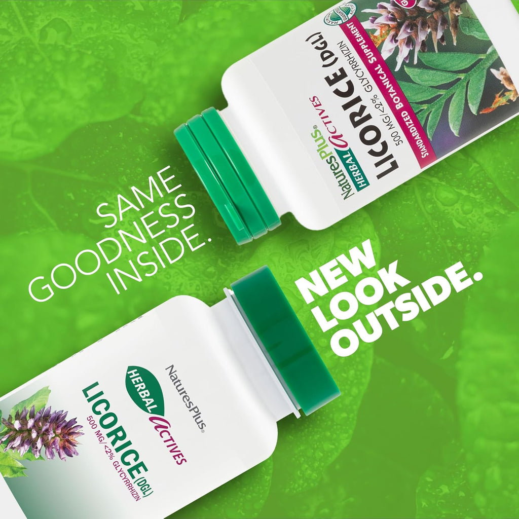 Buy now Natures Plus Herbal Actives Licorice (DGL) Capsules - 500mg, 60 Vegan Supplements - Vegetarian, Gluten-Free - 60 Servings at indiglob india