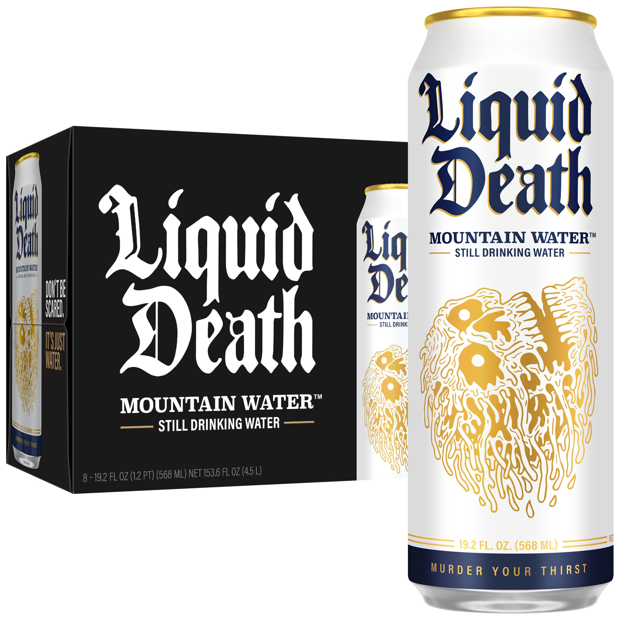 Buy now Liquid Death Sparkling Mountain Water, Real Mountain Source, Ice-Cold Cans, Infinitely Recyclable, 12 Fl Oz (Pack of 12) Model B0BJ3CJJ4G at indiglob india