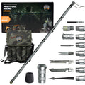 Prime Adventure 15-in-1 Tactical Survival Walking Stick & Hiking Staff – Heavy-Duty Collapsible Multitool for Camping, Hiking & Outdoor Survival Gear (8 Tubes, Premium Build)