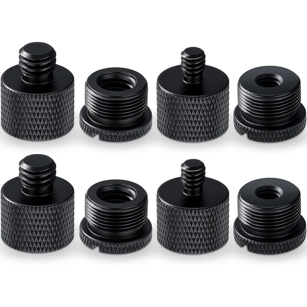 Buy now 8 Pieces Mic Stand Adapter 5/8 Female to 3/8 Male and 3/8 Female to 5/8 Male, 5/8 Female to 1/4 Male and 1/4 Female to 5/8 Male Screw Thread Adapter Mic Thread Adapter Set for Microphone (Black) at indiglob india