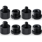 Buy now 8 Pieces Mic Stand Adapter 5/8 Female to 3/8 Male and 3/8 Female to 5/8 Male, 5/8 Female to 1/4 Male and 1/4 Female to 5/8 Male Screw Thread Adapter Mic Thread Adapter Set for Microphone (Black) at indiglob india