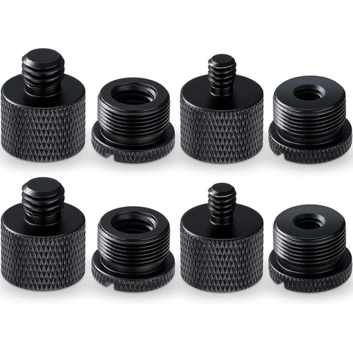 Buy now 8 Pieces Mic Stand Adapter 5/8 Female to 3/8 Male and 3/8 Female to 5/8 Male, 5/8 Female to 1/4 Male and 1/4 Female to 5/8 Male Screw Thread Adapter Mic Thread Adapter Set for Microphone (Black) at indiglob india