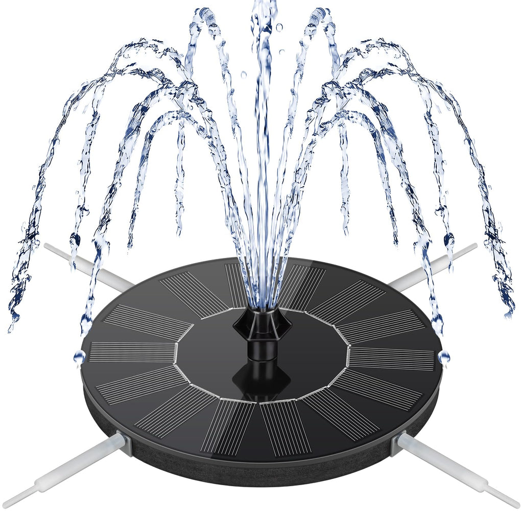 Mademax Solar Bird Bath Fountains, Upgrade 1.4W Solar Fountain Pump with 8 Nozzles & 4 Brackets, Free Standing Floating Solar Powered Water Fountain Pump for Bird Bath, Garden, Pond, Pool, Outdoor