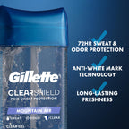 Buy now Gillette Antiperspirant and Deodorant for Men, 72hr Sweat & Odor Protection, Long Lasting Freshness, Anti-White Mark Technology, Clear Gel, Mountain Air Scent, 3.8 oz at indiglob india