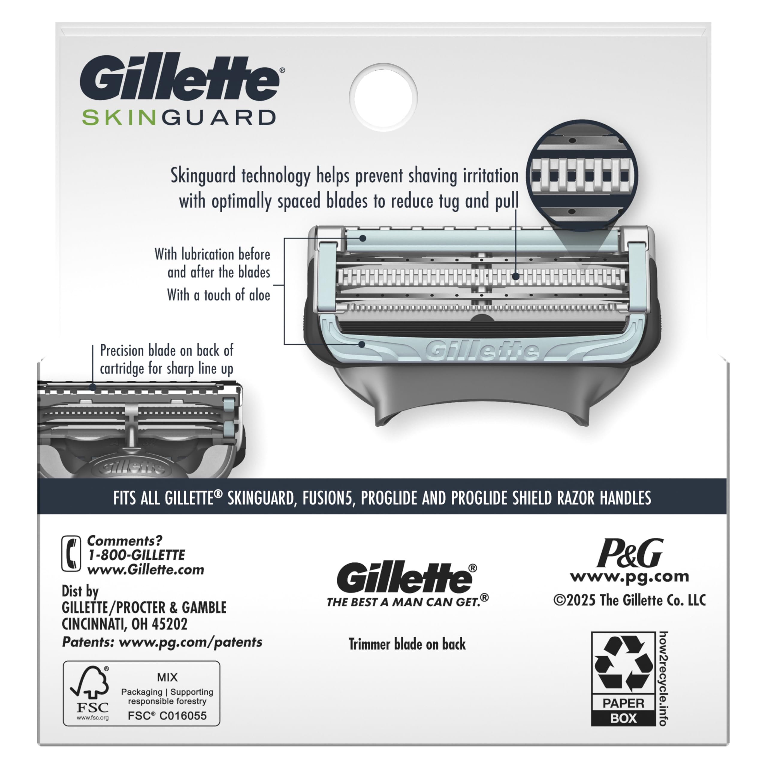 Gillette SkinGuard Men's Razor Blades, 4 Blade Refills