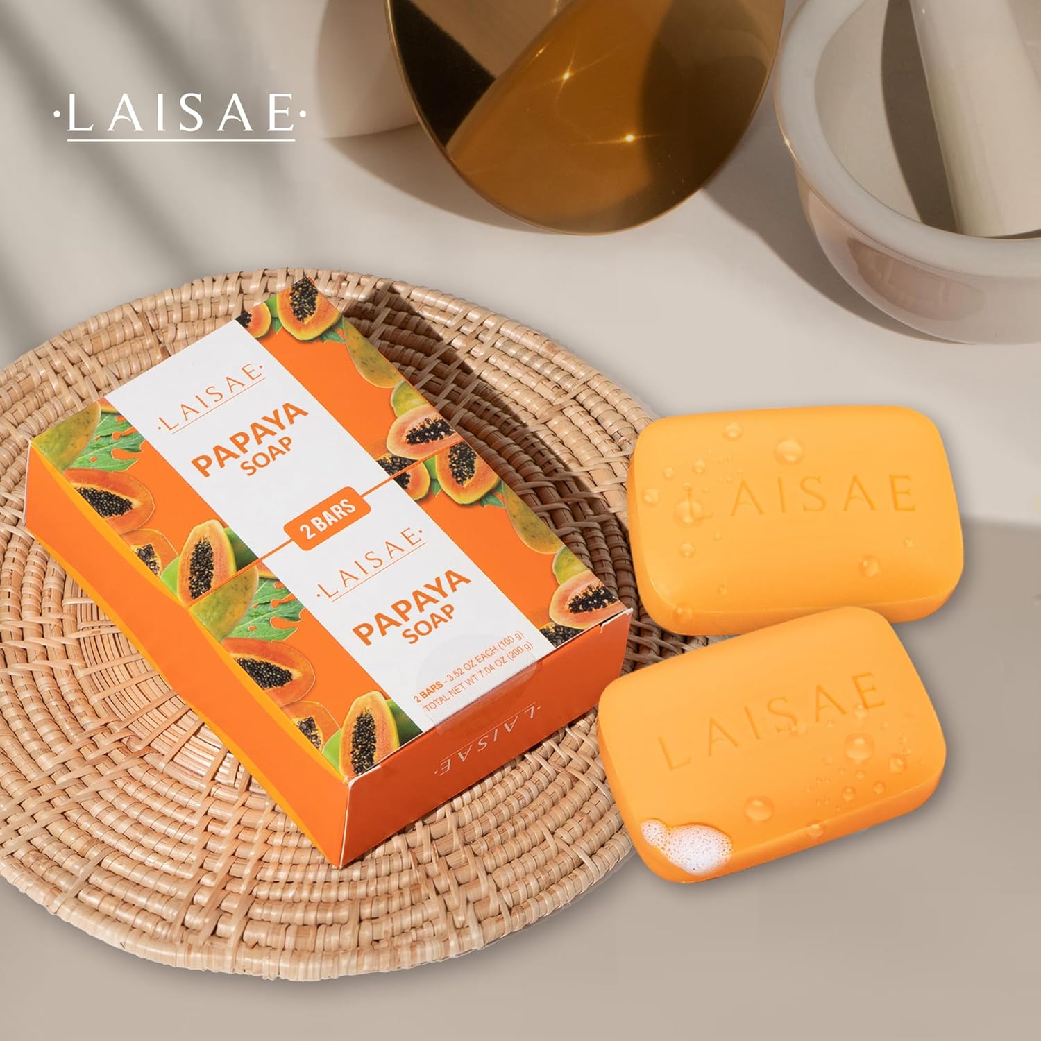 Buy now Papaya Exfoliating Soap, Hydrating Face Moisturizer with Niacinamide, Shea Butter and Aloe Vera, Even Skin Tone Body Cleansing Bar - Sensitive Skin Soap, Vegan, 3.52 oz (2 Bars) at indiglob india