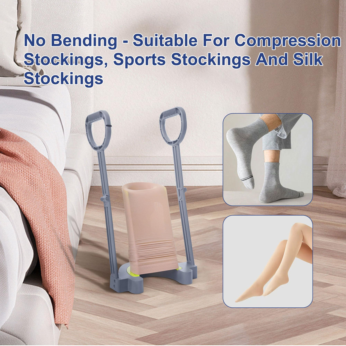 Compression Sock Aid Device | Size for Leg Circ 16 in or Less | Helper Device for Putting on Compression Stocking, Easy On Donning Aid Tool for Socks & Stockings, Durable & User-Friendly Design
