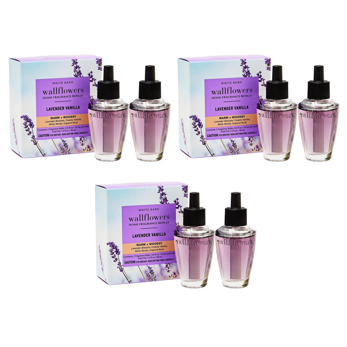 Bath & Body Works Wallflowers Refills, Lavender Vanilla Scent, 6 Pack