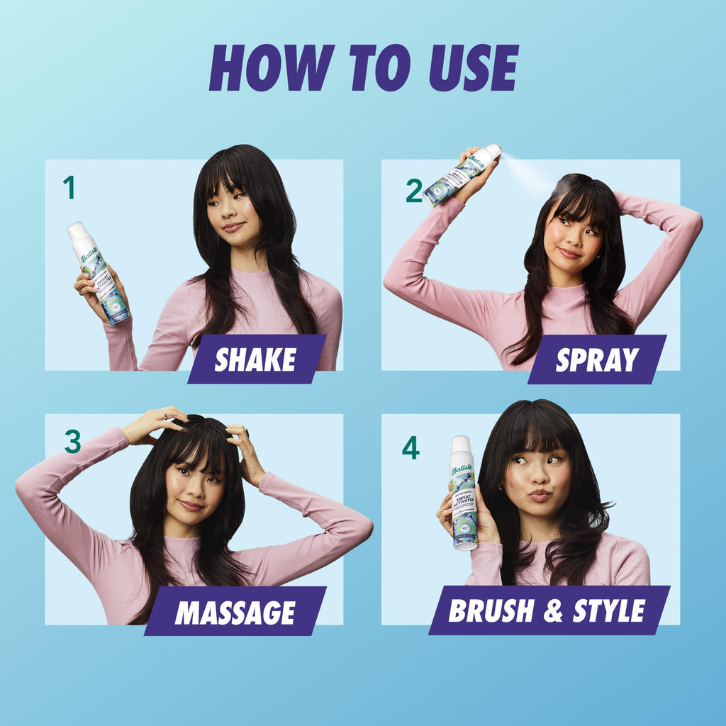 Batiste Sweat Activated Dry Shampoo with Scent-Releasing Tech, 3.81 Oz | Neutralizes Odor up to 24 Hours, Long Lasting Sweat Absorbing Technology, Helps Reduce Buildup in Hair, Waterless Shampoo