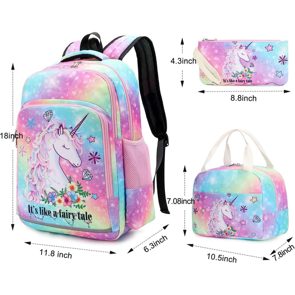 Buy now BTOOP Girls Backpack Kids Boys Elementary Bookbag Girly School Bag with Insulated Lunch Tote and Pencil Pouch at indiglob india