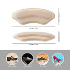 4 Pairs Heel Pads for Shoes, Soft and Flexible Heel Grips for Shoes Too Big