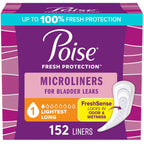 Poise Daily Microliners, Incontinence Panty Liners, 1 Drop, Long, 152 ct