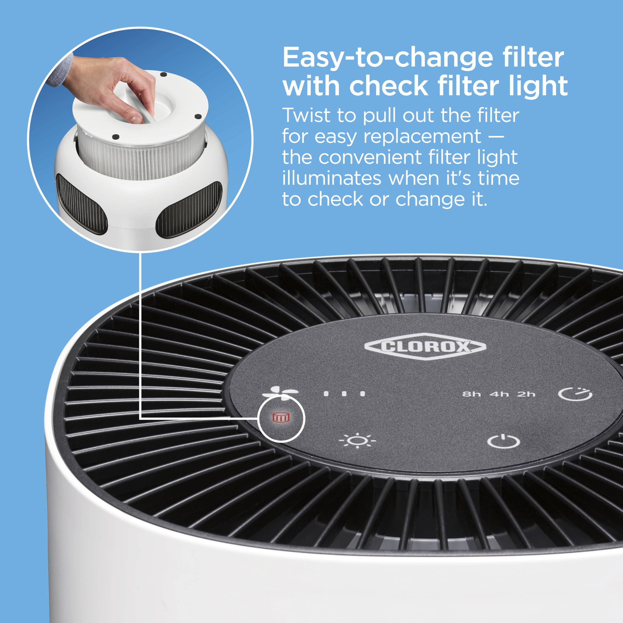 Buy now Clorox Air Purifiers for Bedroom Home, True HEPA Filter, Small Rooms Up to 200 Sq Ft, Removes 99.9% of Mold, Viruses, Wildfire Smoke, Allergens, Pet Allergies, Dust, AUTO Mode, Whisper Quiet at indiglob india