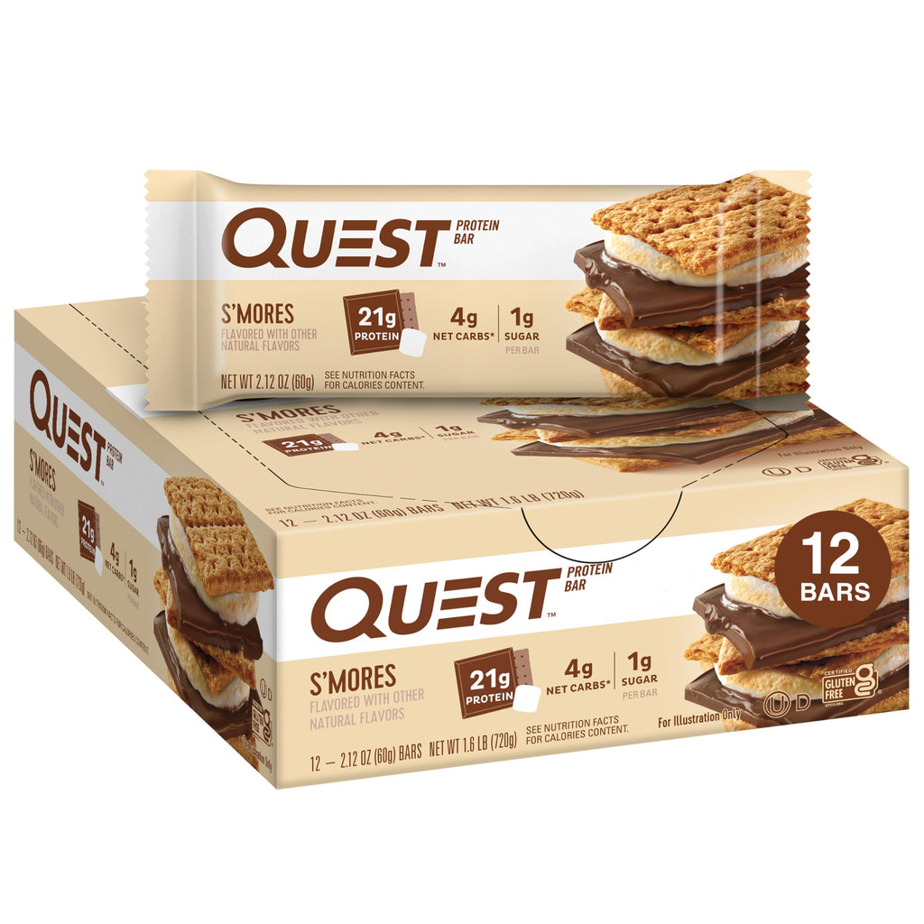 Buy now Quest Nutrition Chocolate Brownie Protein Bar, 20g Protein, 1g Sugar, 4g Net Carb, High Fiber, Gluten Free, 12 Count at indiglob india