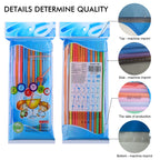 Bendy Disposable Plastic Drinking Straws 12.8" Long for 40oz Tumbler 100Pcs