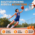 Height Growth Gummies (90 Count), Calcium 300mg, Magnesium Glycinate 50mg, Zinc, Ashwagandha, Vitamin D3 K2, Height Support Multivitamin, Bone Strength and Growth Supplement for Teens, Adults