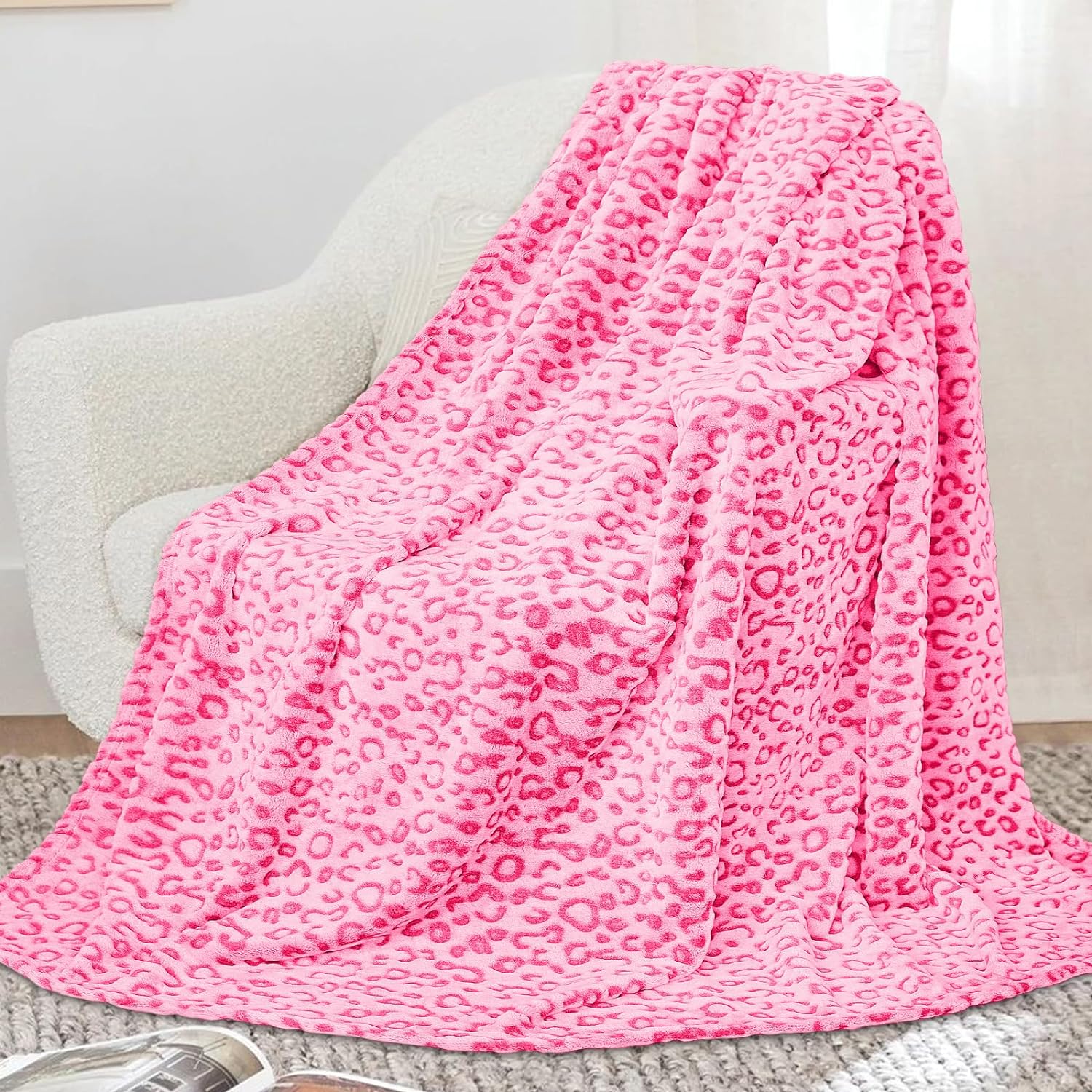 Buy now Fleece Cheetah Print Blanket Black Gray Small Kids Throw Blanket Lightweight Cozy Leopard Print Blanket Birthday Gifts for Teens Girls Boys Throw Size 50" x 60" (130 x 150 cm) Leopard Pink at indiglob india