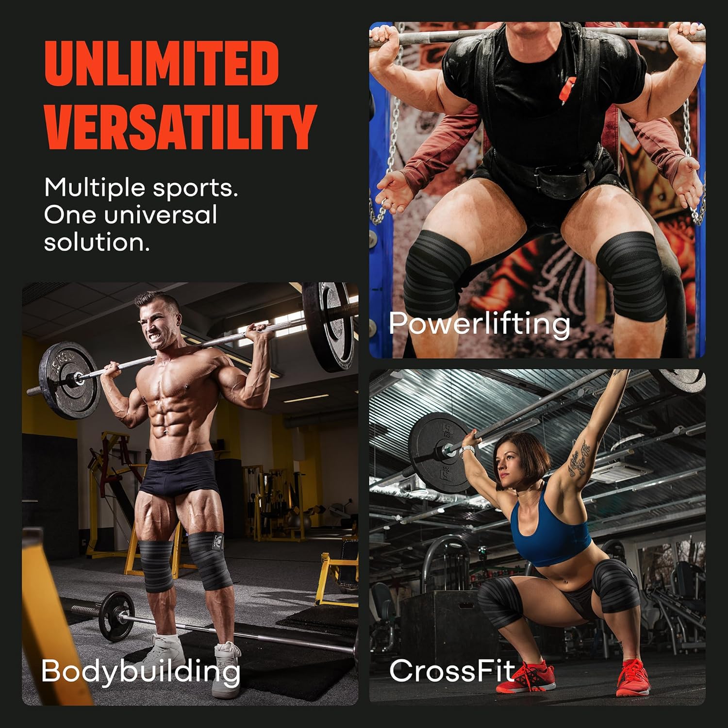 Buy now Mava Sports Knee Wraps (Pair) for Men & Women | Ideal for Cross Training, WODs, Gym Workouts, Weightlifting, Fitness & Powerlifting | Knee Straps for Squats | 72" Compression & Elastic Support at indiglob india