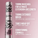 Maybelline Lash Sensational Sky Tubes Tubing Mascara, Extension-Like Lengthening Mascara, 24HR Eye Makeup with Shea Butter & Castor Oil, Very Black, 1 Count