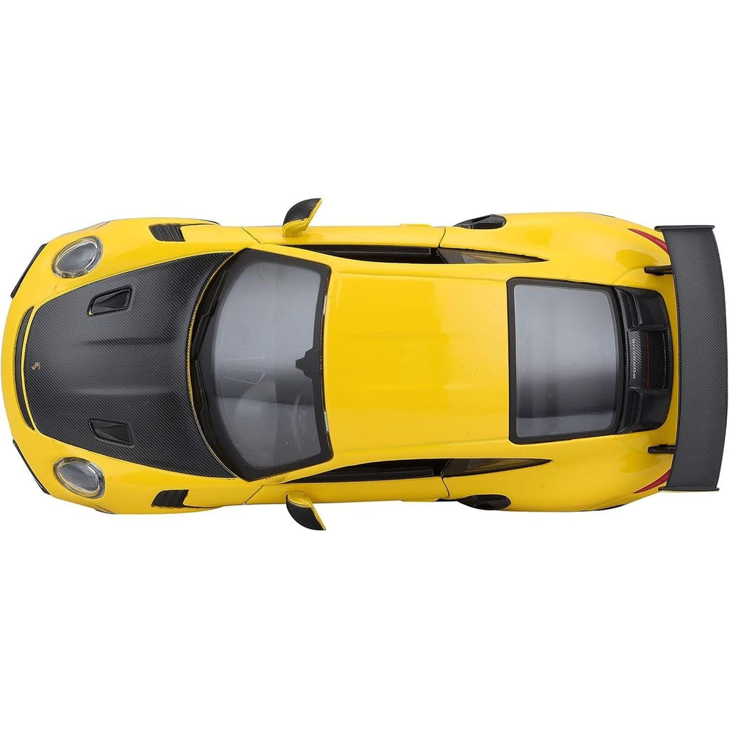 Buy now Maisto Porsche 911 GT2 RS Yellow with Carbon Hood and Gold Wheels Special Edition 1/24 Diecast Model Car at indiglob india