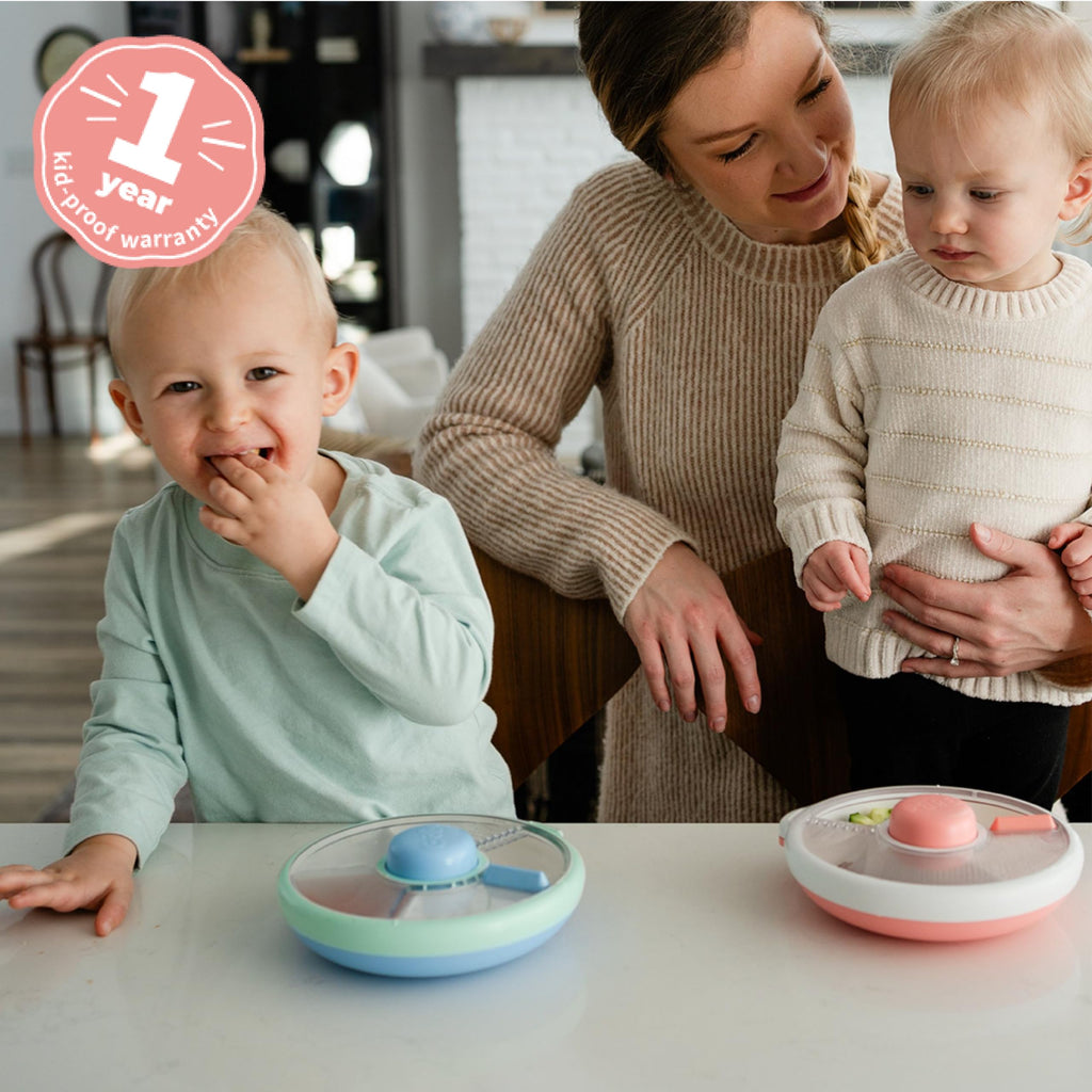 GoBe Kids Small Snack Spinner Slide, 4 Compartment Dispenser and Lid